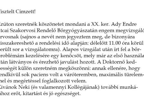 Betegeink írták 