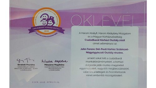 CSALÁDBARÁT KÓRHÁZI OSZTÁLY 2018