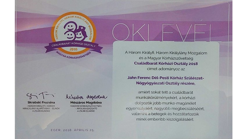 CSALÁDBARÁT KÓRHÁZI OSZTÁLY 2018
