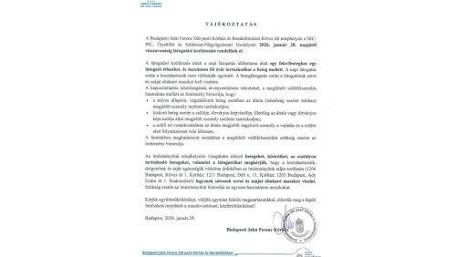 látogatási korlátozás + maszkhasználat 2026.01.28