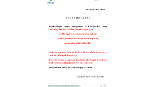 Ünnepi látogatási rend